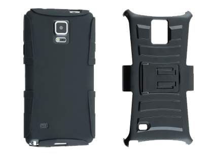 Rugged Case with Holster Belt Clip for Samsung Galaxy Note 4 - Classic Black