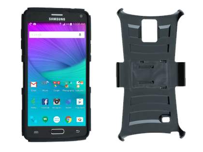 Rugged Case with Holster Belt Clip for Samsung Galaxy Note 4 - Classic Black