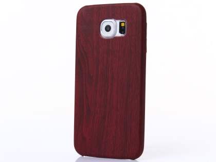 Wood Pattern Soft TPU Case for Samsung Galaxy S6 - Mahogany Soft Cover
