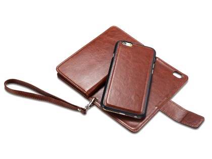 2-in-1 Synthetic Leather Wallet Case for iPhone 6s/6 - Brown