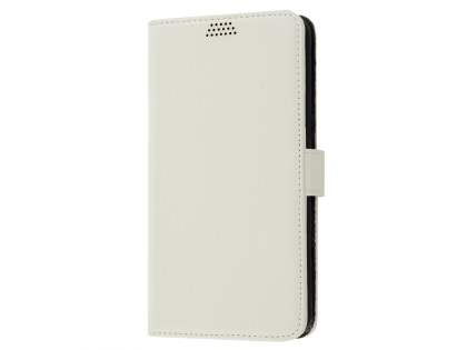 Slim Synthetic Leather Wallet Case with Stand for Oppo R9 4G - Pearl White