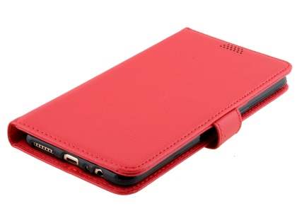 Slim Synthetic Leather Wallet Case with Stand for Oppo R9 4G - Red