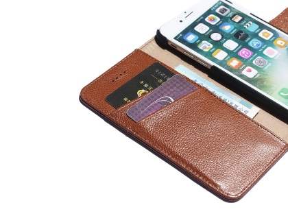 Premium Leather Wallet Case for iPhone 8/7 - Midnight Blue