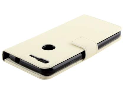 Slim Synthetic Leather Wallet Case with Stand for Google Pixel XL - White