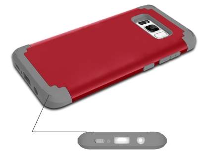 Defender Case for Samsung Galaxy S8+ - Red/Grey