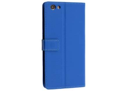 Slim Synthetic Leather Wallet Case with Stand for Oppo A77 (2017) - Blue Leather Wallet Case