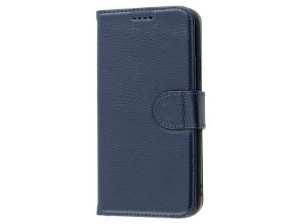 Premium Leather Wallet Case with Stand for Apple iPhone Xs/X - Midnight Blue
