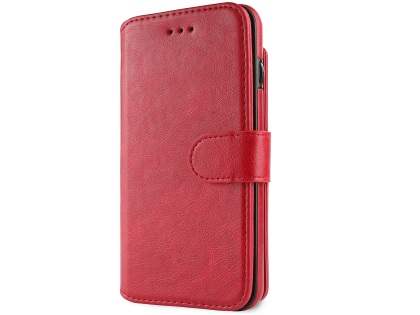 2-in-1 Synthetic Leather Wallet Case for iPhone 8 Plus/7 Plus - Red