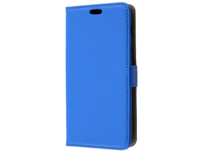 Synthetic Leather Wallet Case with Stand for Samsung Galaxy A8 (2018) - Blue