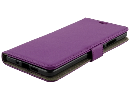 Synthetic Leather Wallet Case with Stand for Nokia 7 Plus - Purple