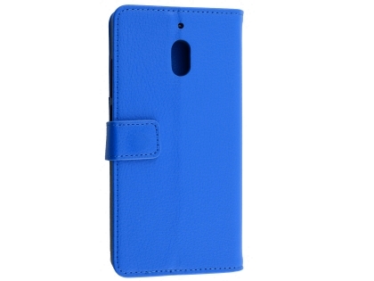 Synthetic Leather Wallet Case with Stand for Nokia 2.1 - Blue