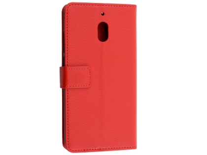 Synthetic Leather Wallet Case with Stand for Nokia 2.1 - Red