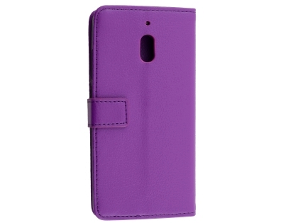 Synthetic Leather Wallet Case with Stand for Nokia 2.1 - Purple