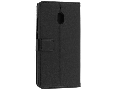 Synthetic Leather Wallet Case with Stand for Nokia 2.1 - Black
