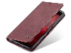 CaseMe Slim Synthetic Leather Wallet Case with Stand for Google Pixel 4a - Burgundy Leather Wallet Case