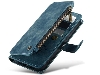 CaseMe Synthetic Leather Wallet Case with Zipper Pocket for iPhone 13 - Teal