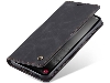 CaseMe Slim Synthetic Leather Wallet Case with Stand for Samsung Galaxy A34 - Charcoal Leather Wallet Case