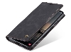 CaseMe Slim Synthetic Leather Wallet Case with Stand for Samsung Galaxy S23 FE - Charcoal Leather Wallet Case