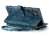 CaseMe Synthetic Leather Wallet Case with Zipper Pocket for Samsung Galaxy S24 Ultra - Teal Leather Wallet Case
