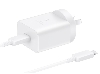 Genuine Samsung 45W USB-C Super Fast Charger with USB-C to USB-C cable - White AC Adapter and Cable