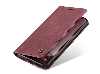 CaseMe Slim Synthetic Leather Wallet Case with Stand for Google Pixel 10a - Burgundy Leather Wallet Case