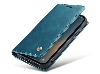 CaseMe Slim Synthetic Leather Wallet Case with Stand for iPhone 17e - Teal Leather Wallet Case