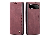 CaseMe Slim Synthetic Leather Wallet Case with Stand for Google Pixel 11 Pro - Burgundy Leather Wallet Case
