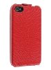 Synthetic Leather Flip Case for iPhone 4/4S - Red Leather Flip Case