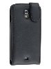 Genuine Leather Flip Case for Samsung I9250 Google Galaxy Nexus - Black Leather Flip Case